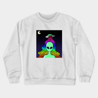 Psychedelic Alien Crewneck Sweatshirt